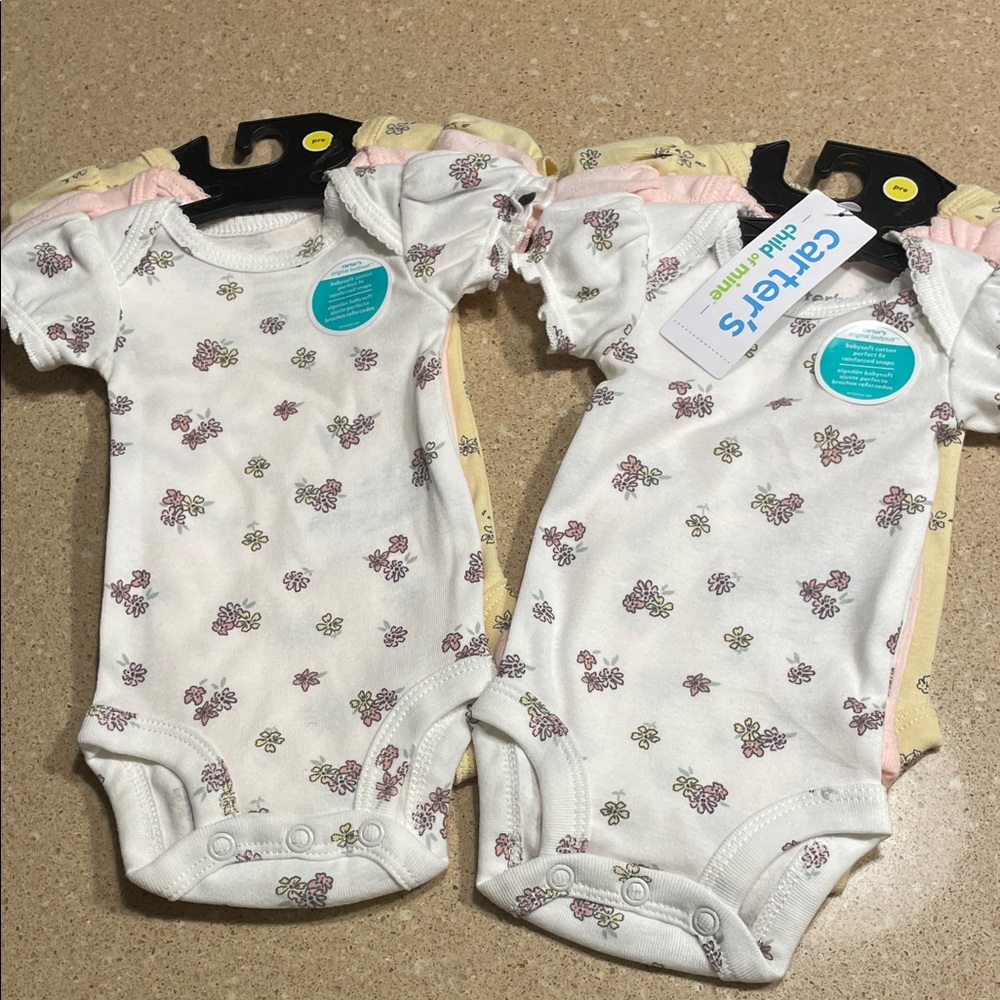 Carter's Floral Print Baby Bodysuits